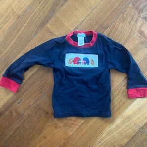 Viva la fete smocked football shirt - navy blue size 2T